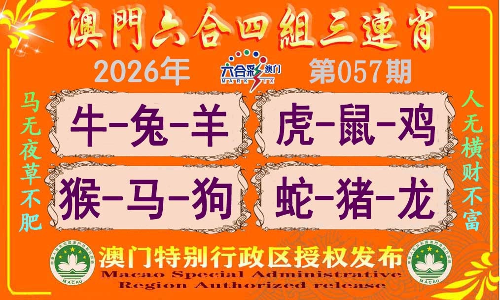 057期六合四组三连肖[图]