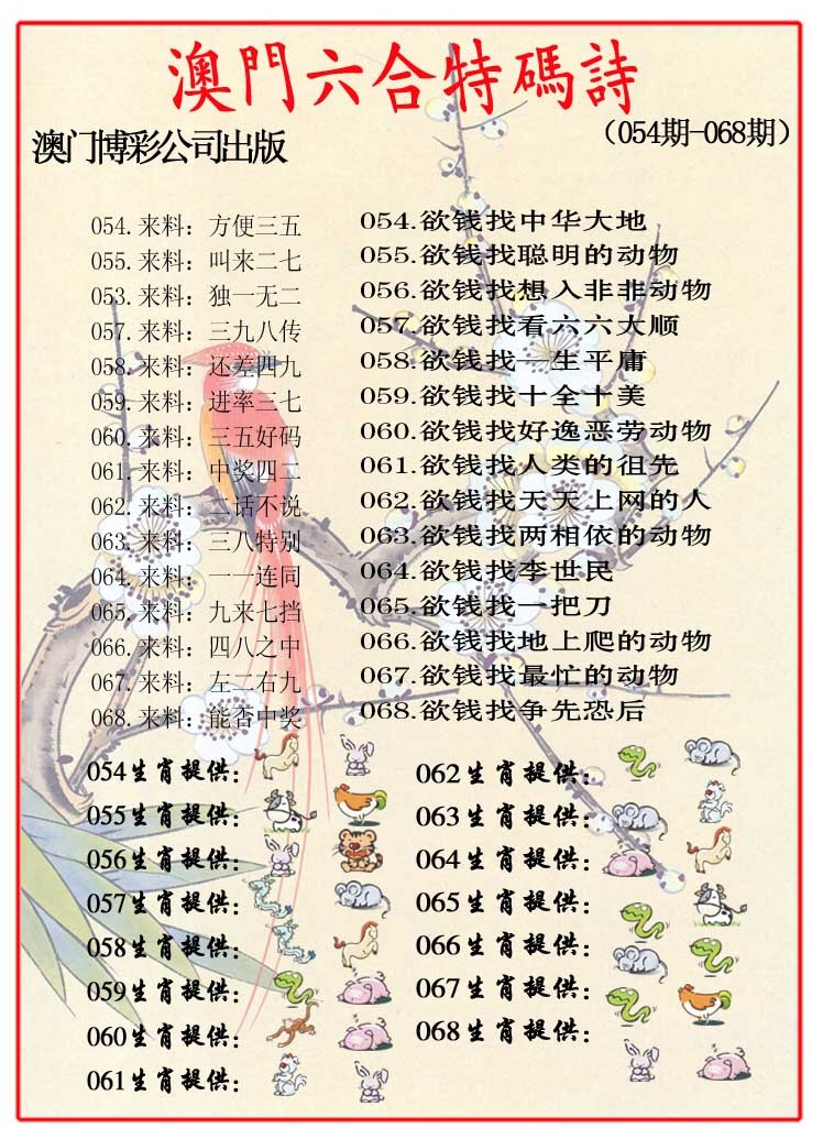 057期内部特码诗[图]