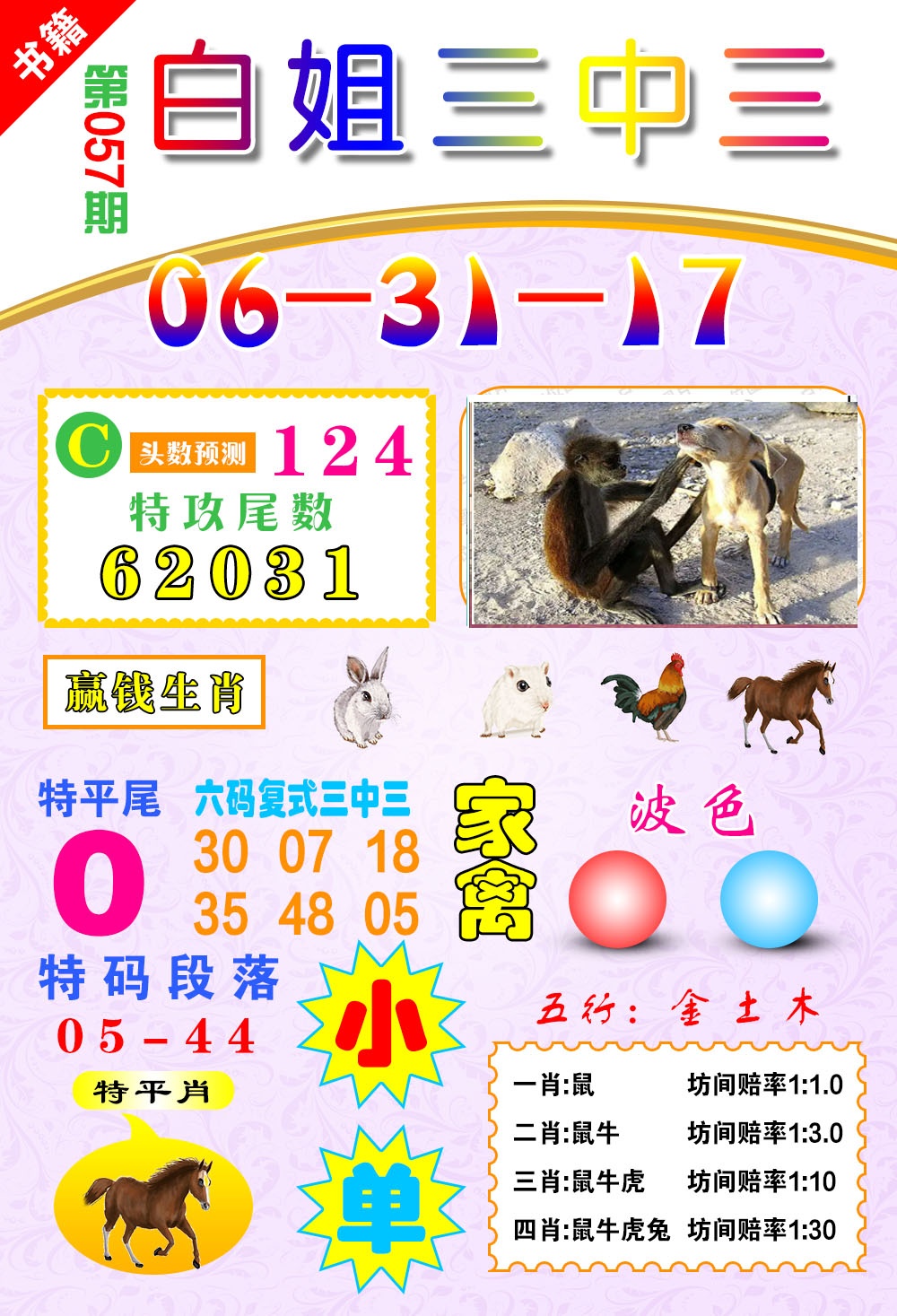 057期澳门白姐锦囊[图]