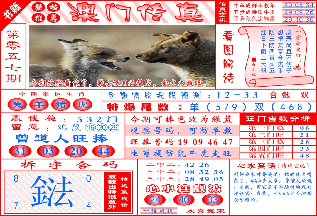 057期澳门传真玄机[图]