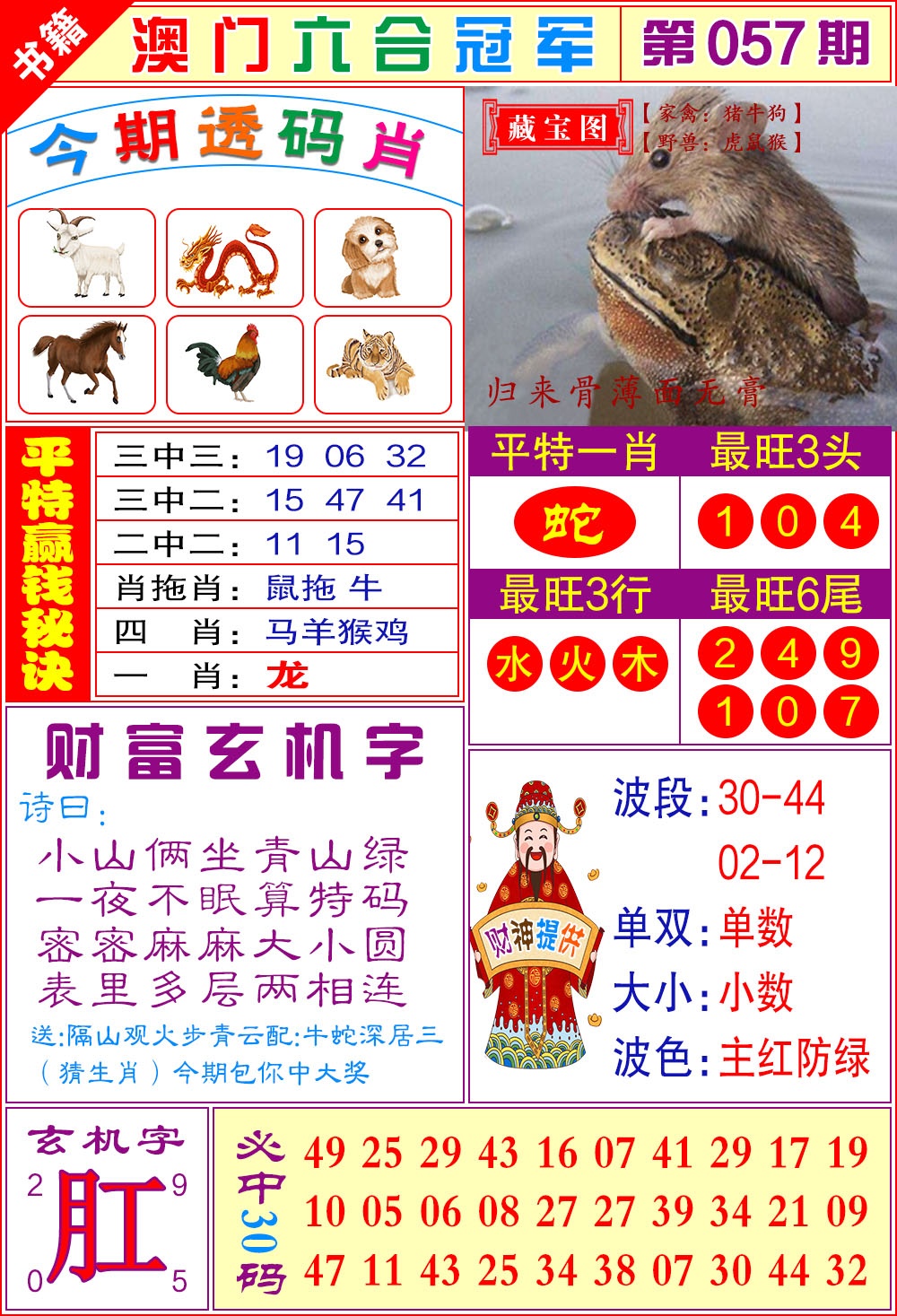 057期澳门六合冠军[图]