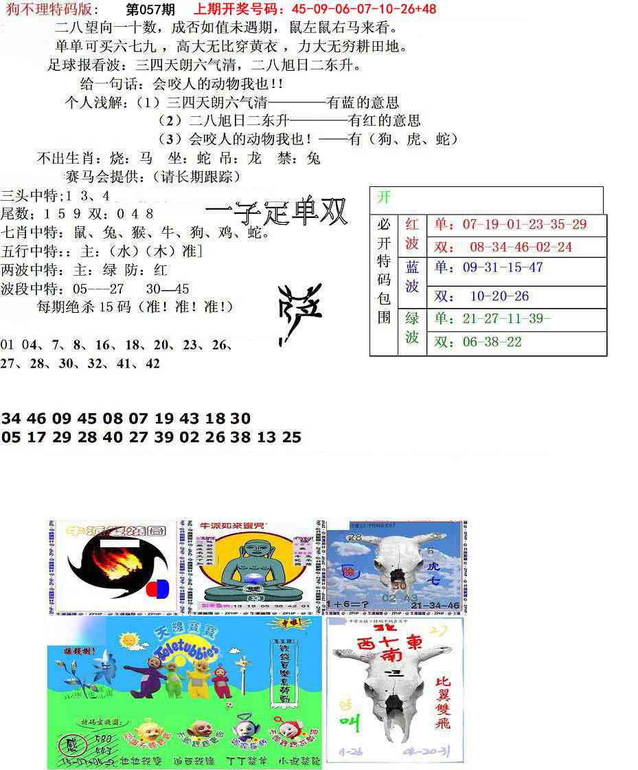 057期狗不理特码报[图]