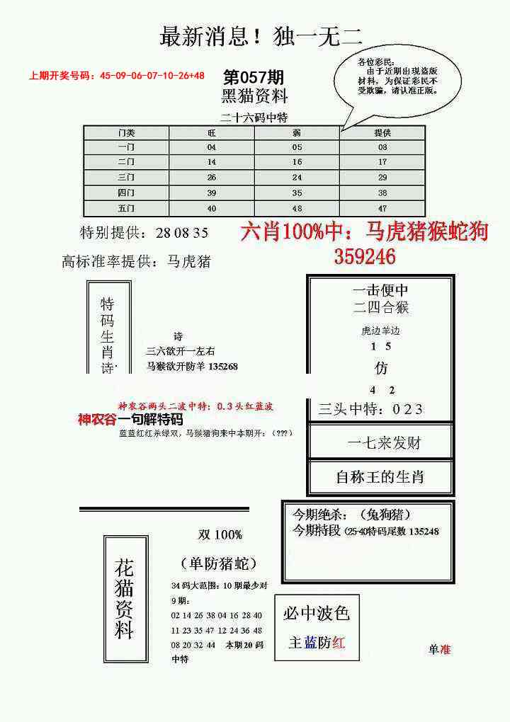 057期独一无二(正)[图]