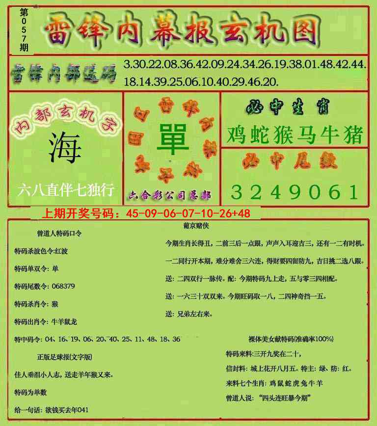 057期雷锋玄机报[图]