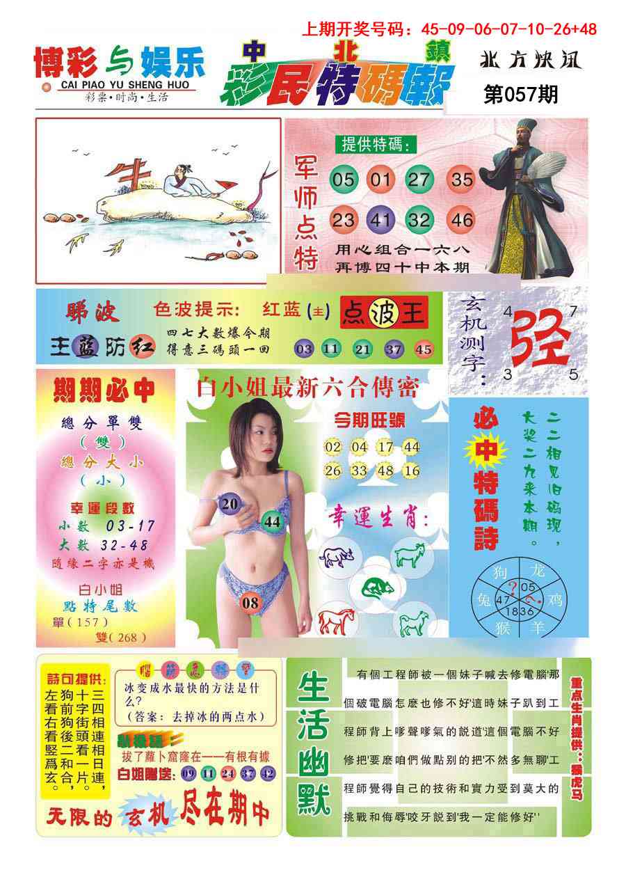 057期中北彩民特码报[图]