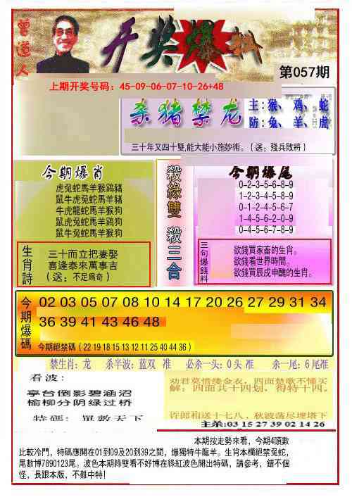 057期开奖爆料(新图推荐)[图]