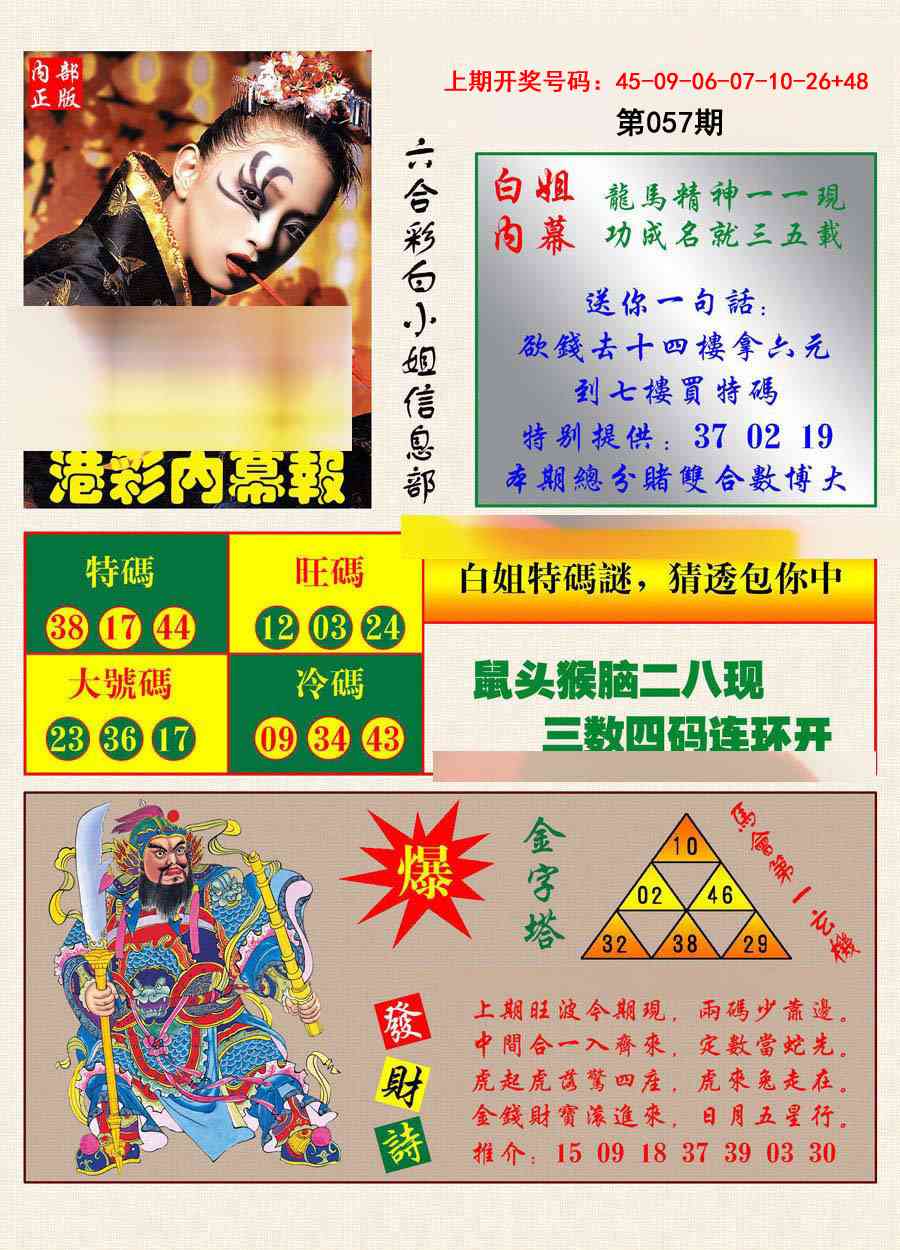 057期港彩内幕报[图]