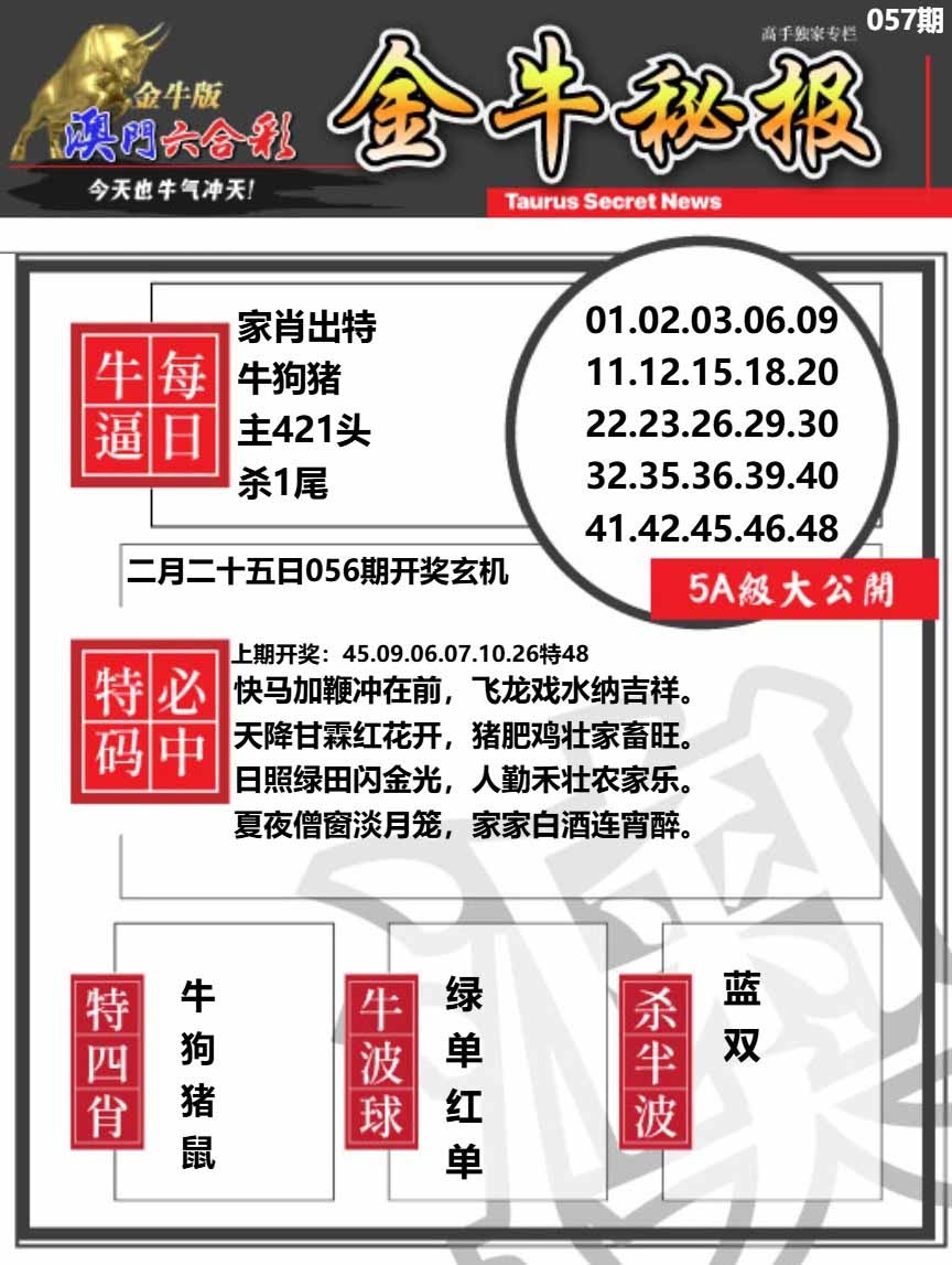 057期金牛秘报A[图]